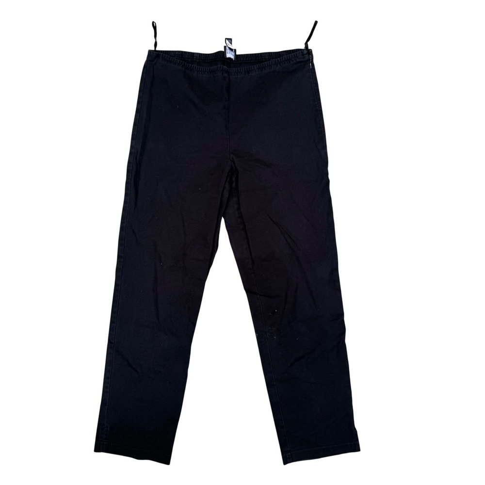 Eileen Fisher Womens Black Straight Leg Side Zip Stretch Pants Size Small